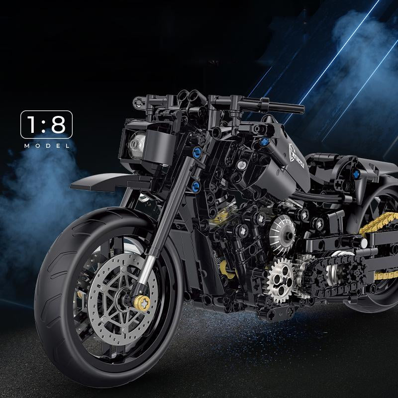 1:8 Super Racing Motorcycle Motorbike Model Building Block Brick Educational Assembly Toy Children Boy Gift Chain