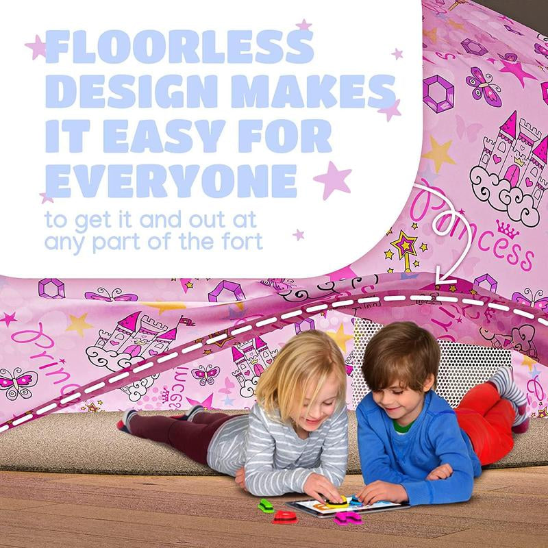SKYWIN Air Tent Fort Playhouse for Kids (Princess)- Improved Inflatable Kids Fort Sets up and Stores Away in Seconds (WITHOUT FAN) Kids Toys Play Tent