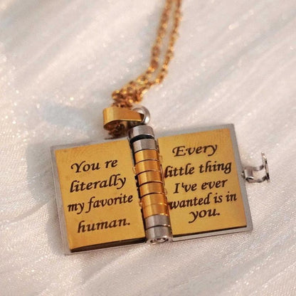 My Love Flip Book Necklace for Couples – Mini Storybook Pendant with It’S You It’S Always Been You Quote, Meaningful Romantic Jewelry, Perfect Anniversary or Valentine’S Day Gift
