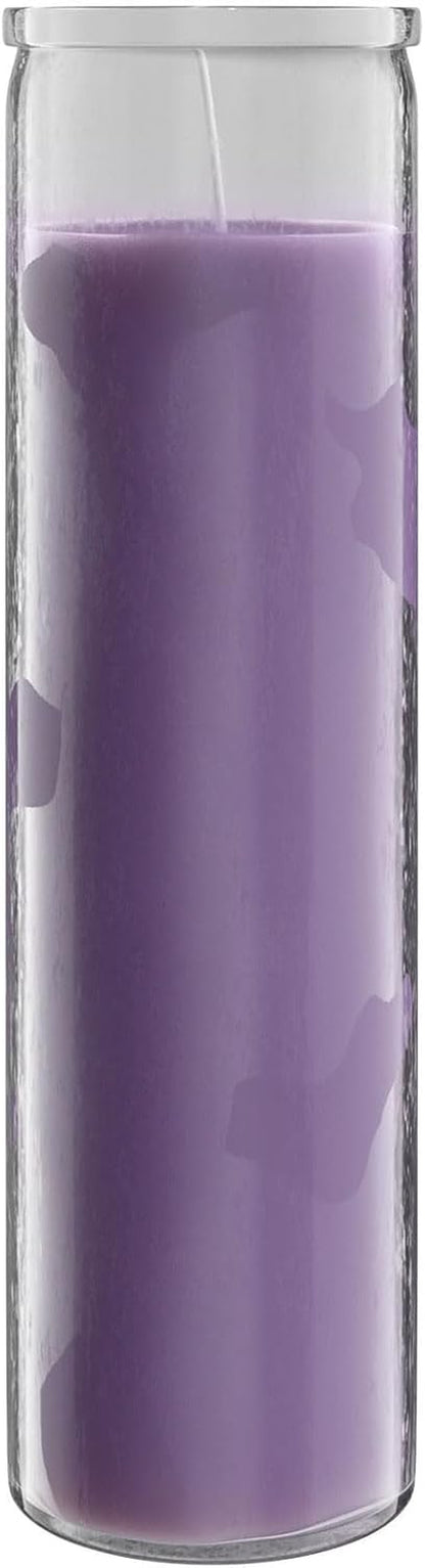 2X8 Inch Green Devotional Candles in Glass Jar - 3 Pack - 90 Hours – Prayer Candle - Tall Pillar Candles for Religious, Memorials, Party Decor