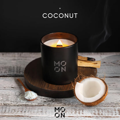 Coconut Scented Candle | Wood Wick | Clean Non Toxic | Luxury Candle | 8 Oz | 30 Hour Burn Time