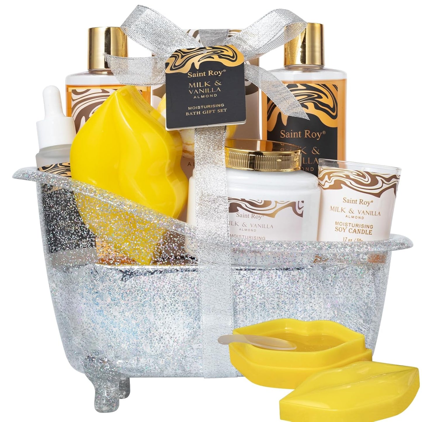 Bath & Body Gift Set, Bath Basket Spa Kit Gifts for Her Him Birthday Gifts for Women, Luxury Home Spa Kit, 8Pcschristmas Gifts for Women Ocean Vanilla, Spa Gift Baskets, Unique Mother'S Day Gifts