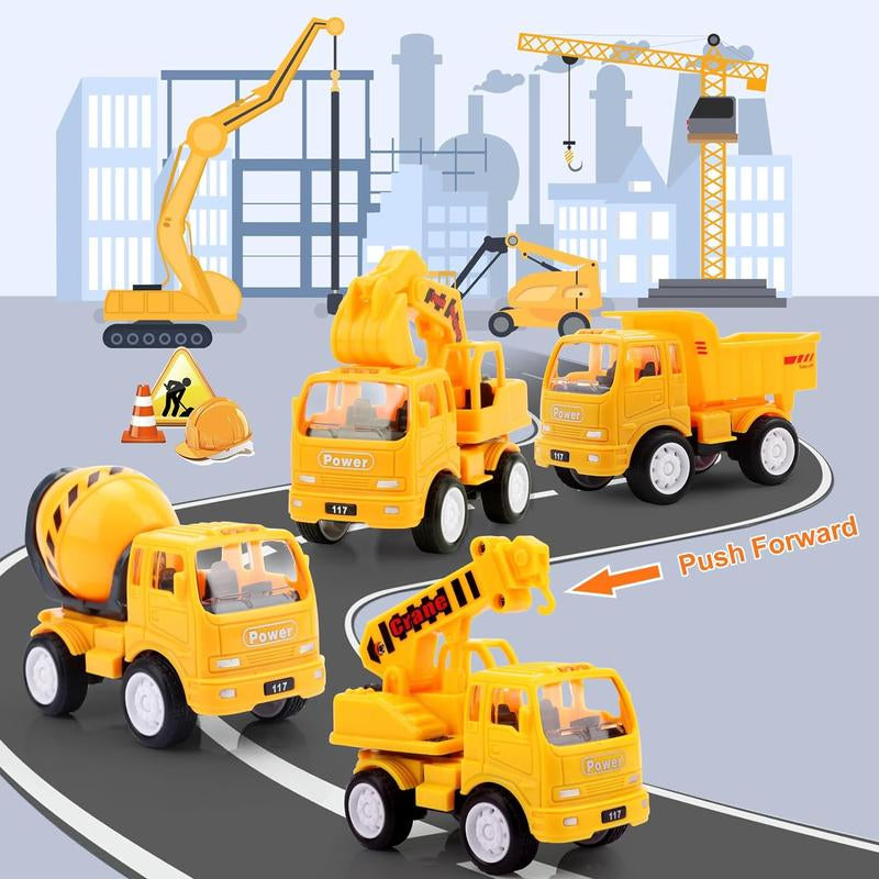 Nicmore 5-In-1 Construction Truck Car Toys, Carrier Truck Toys for Kids Christmas Birthday Party Gifts