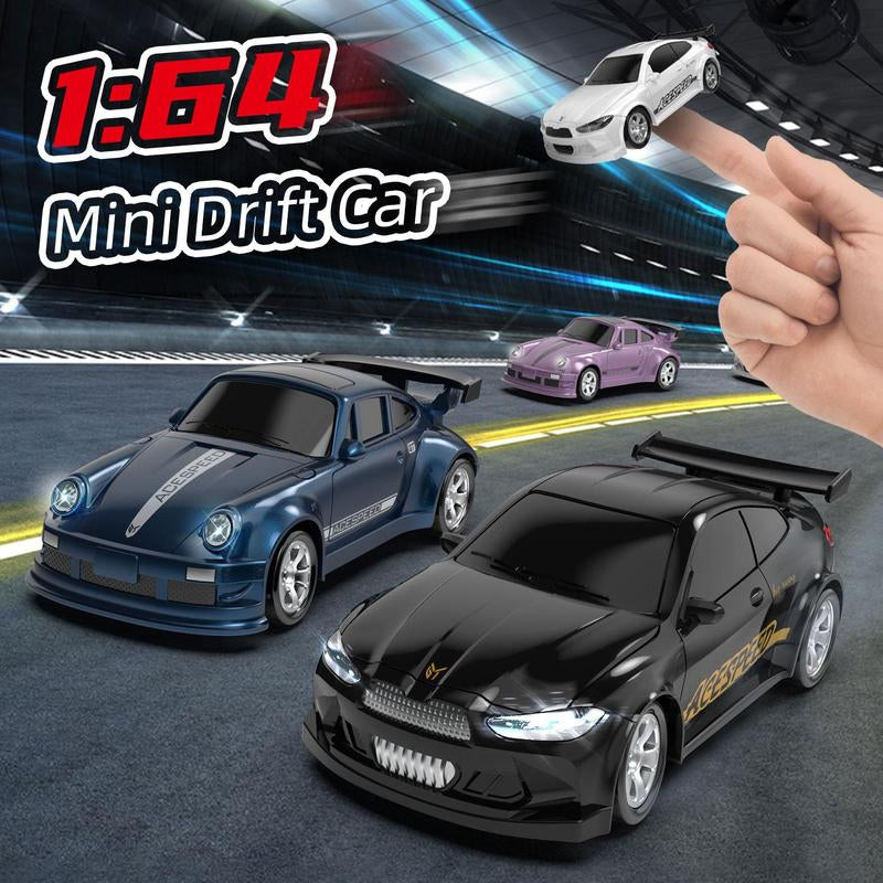 1/64 Mini Rc Drift Car, 1 Box 4Wd High-Speed Remote Control Racing Sports Car with Led Lights, Desktop Entertainment, Birthday Gift for Boys Kids, Kids Toys, Toys for Boys, Kids Toys, Rc Cars