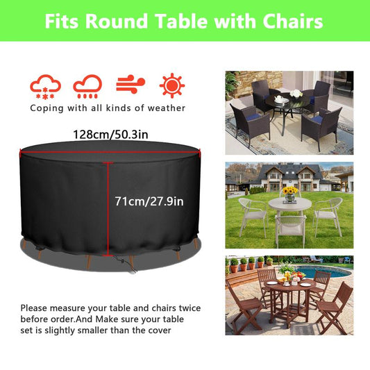 Zan Hui round Patio Furniture Cover - Waterproof 420D Heavy Duty Outdoor Table and Chair Cover 48 Inch, round Fire Pit Cover , Plastic Table and Chair Cover