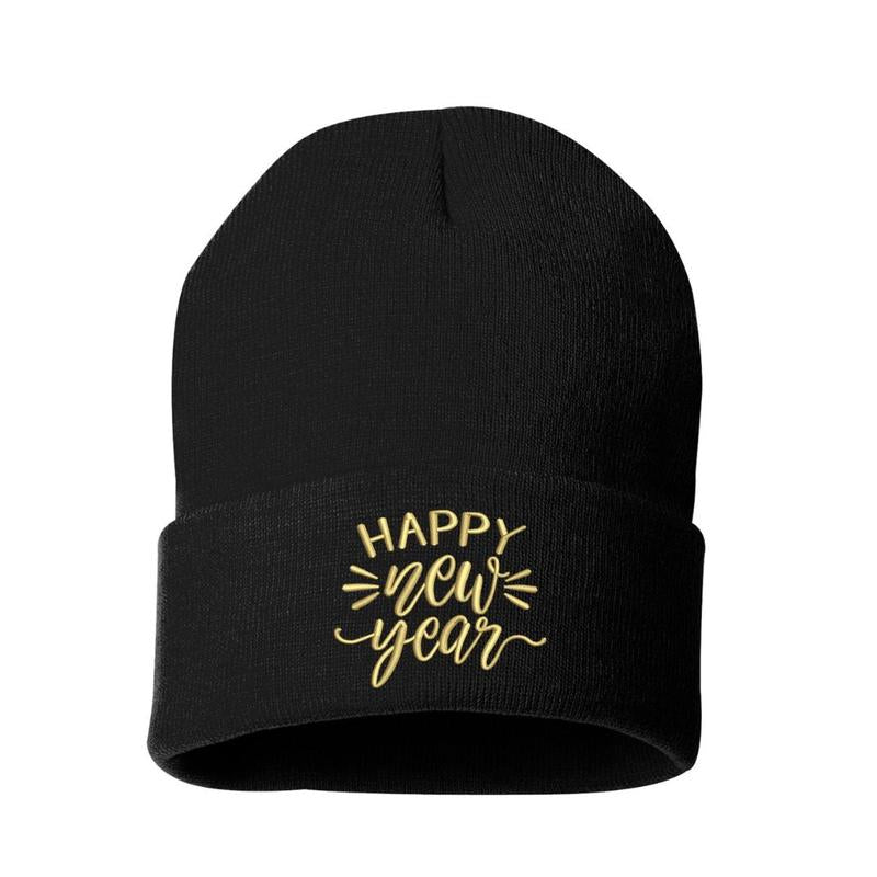 Happy New Year Beanie Cap New Years Celebration Hat Happy New Year Hats for 2024 New Years Eve Hats