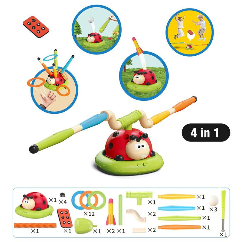 3 in 1 Sport Entertainment Game Toy with Remote Control, Musical Jump, Toss Circle Game Toys, Stomping Launcher for Kids, Indoor and Outdoor Sport Toys for Kids Ages 3+, Birthday Gifts