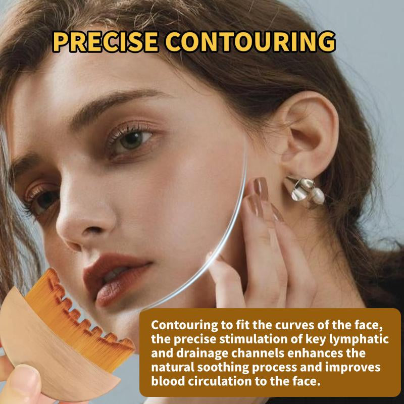 Face Lymphatic Contour Brush for Jawline & Chin Sculpting Dry Brushing Massager for Lymphatic Drainage & Facial Fatigue Relief Ergonomically Designed to Fit the Skin Precisely 1PCS Beauty Roller Daily