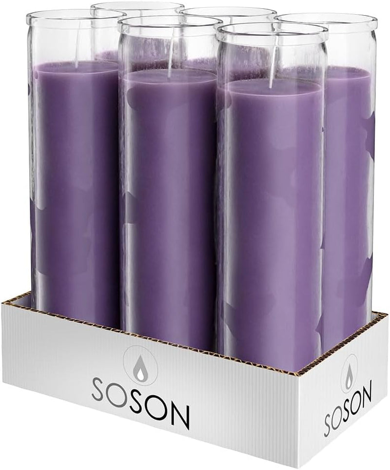 2X8 Inch Green Devotional Candles in Glass Jar - 3 Pack - 90 Hours – Prayer Candle - Tall Pillar Candles for Religious, Memorials, Party Decor