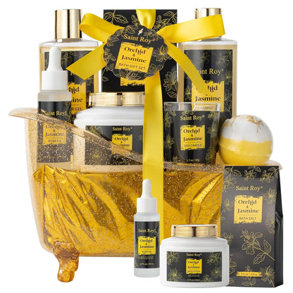Bath & Body Gift Set, Bath Basket Spa Kit Gifts for Her Him Birthday Gifts for Women, Luxury Home Spa Kit, 8Pcschristmas Gifts for Women Ocean Vanilla, Spa Gift Baskets, Unique Mother'S Day Gifts