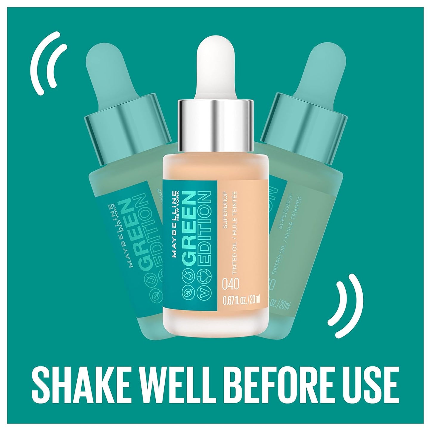 Green Edition Superdrop Tinted Oil Base Makeup, Adjustable Natural Coverage Foundation Formulated with Jojoba & Marula Oil, 35, 1 Count