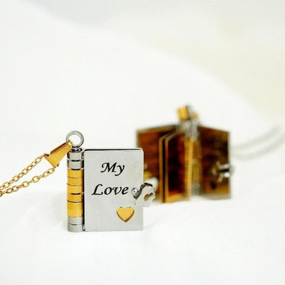 My Love Flip Book Necklace for Couples – Mini Storybook Pendant with It’S You It’S Always Been You Quote, Meaningful Romantic Jewelry, Perfect Anniversary or Valentine’S Day Gift